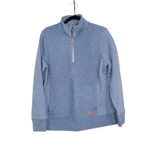 LL Bean Quilted Quarter Zip Pullover Sweater Larkspur Size M Pet
